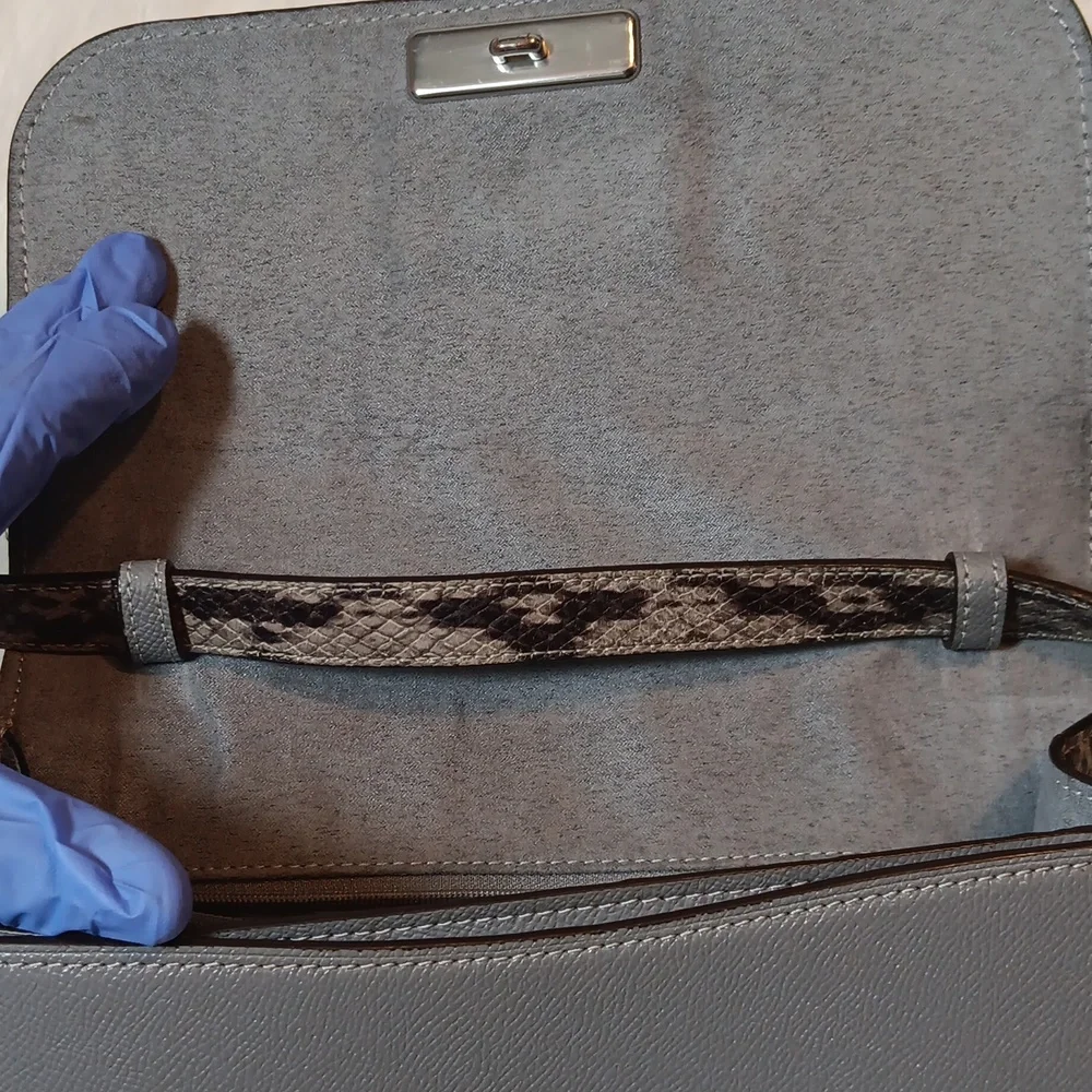 Coach Snake Embossed Brynn Flap Crossbody Purse. - Picture 7 of 11